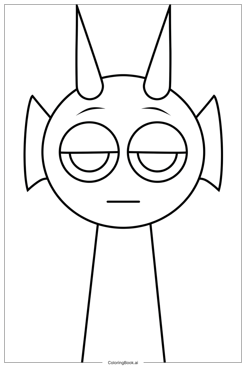 Page de coloriage Sprunki, le Gardien Forgé de la Mer au Repos après sa Patrouille