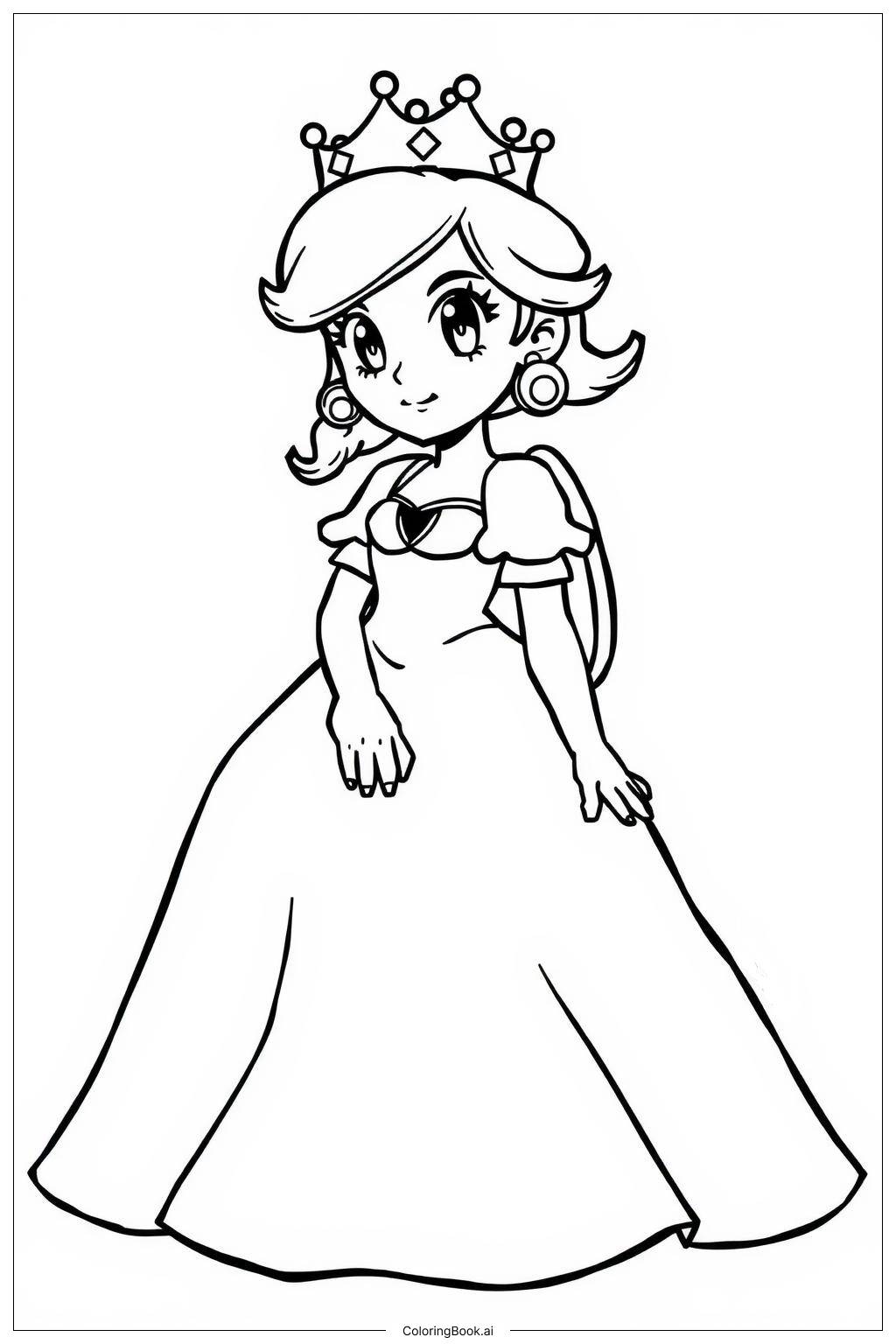  Princess Peach painting a masterpiece in her art studio Coloring Page 