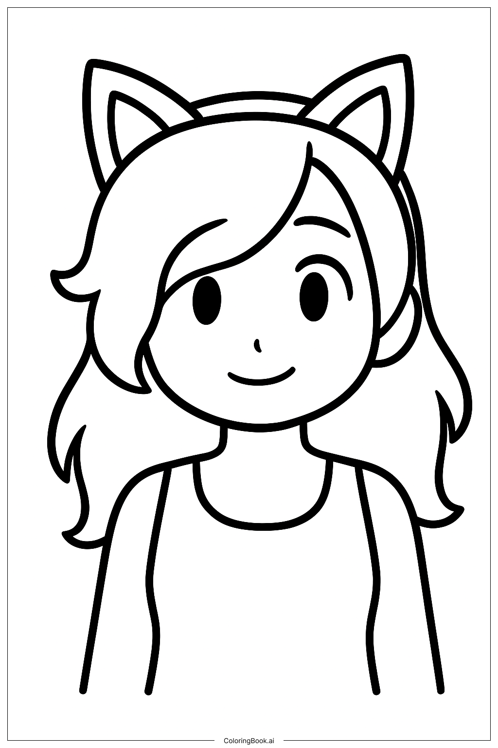  Aphmau Wearing A Cat-ear Headband Coloring Page 
