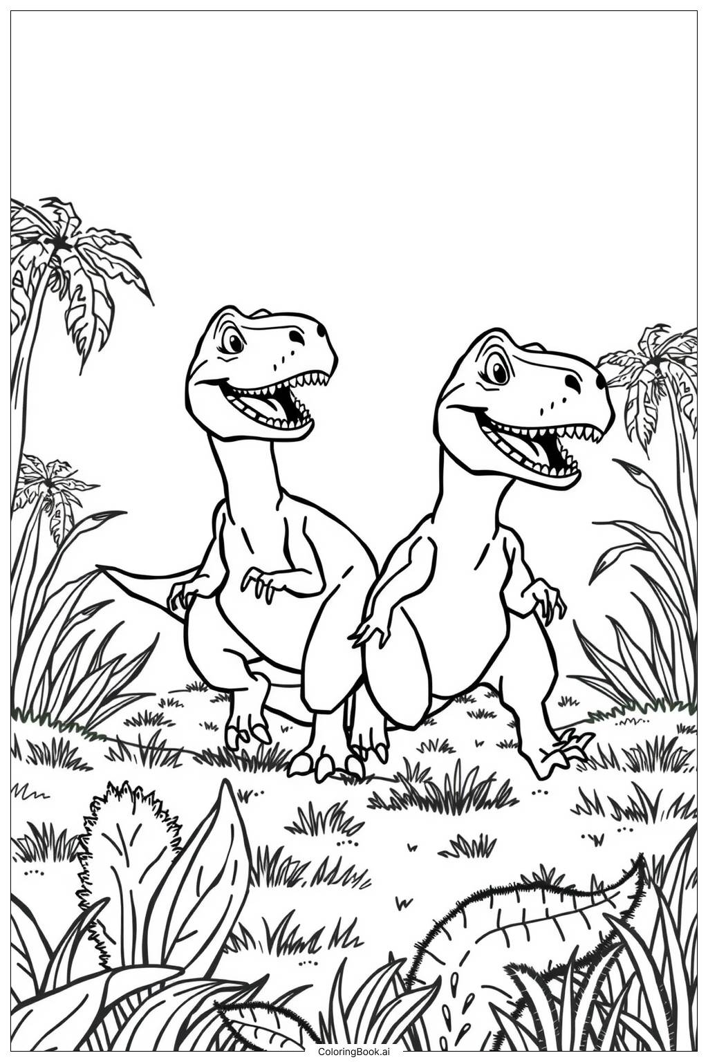  Página para colorear de Jurassic World Reino Caído Escape 