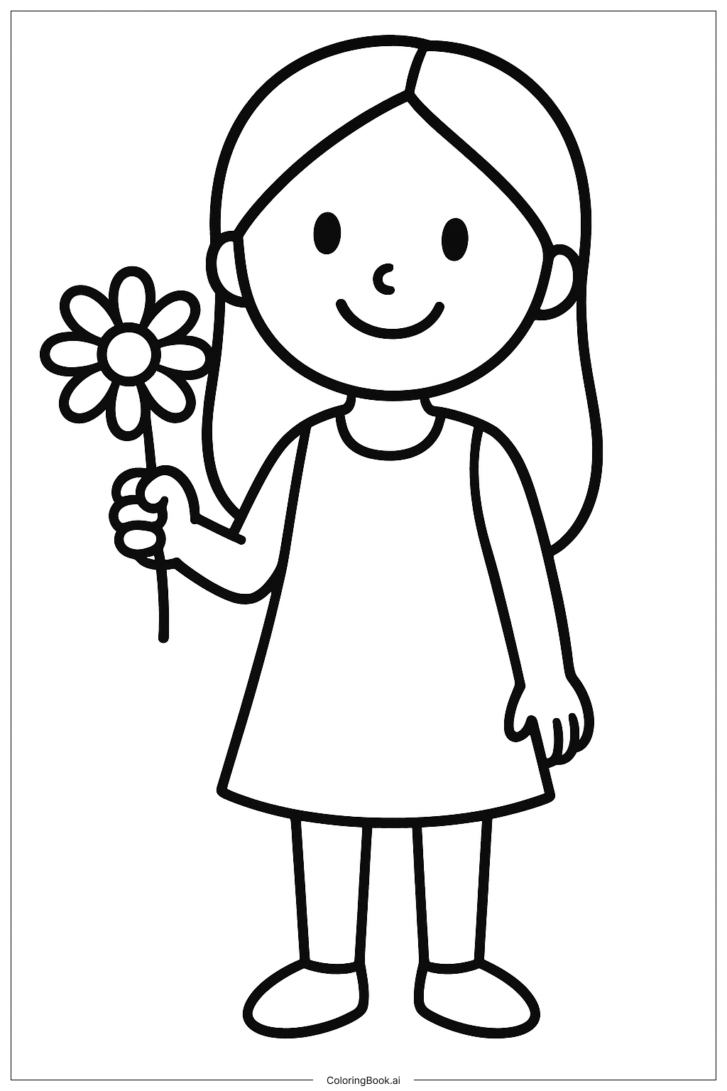  Olivia Rodrigo Holding A Daisy Flower Coloring Page 