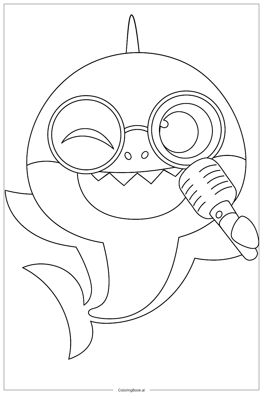 Página para colorear de Baby Shark con Gafas