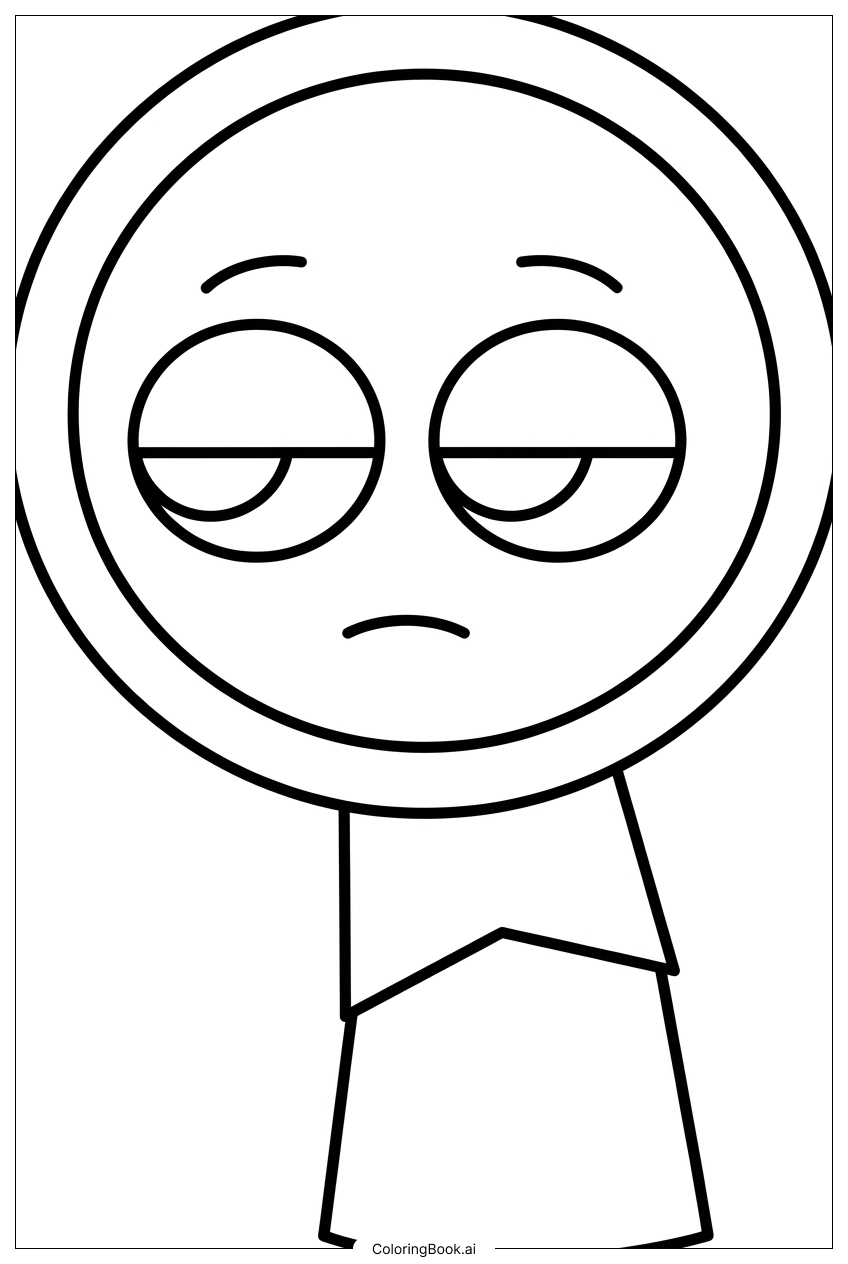 Page de coloriage Sprunki le Sage Encapuchonné aux Yeux Fatigués