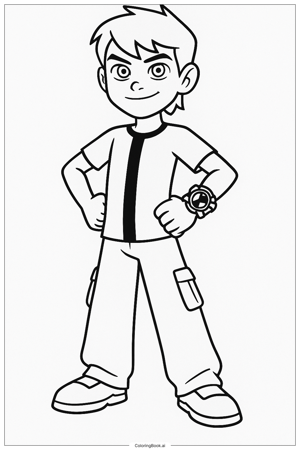 自信的 Ben 10著色頁