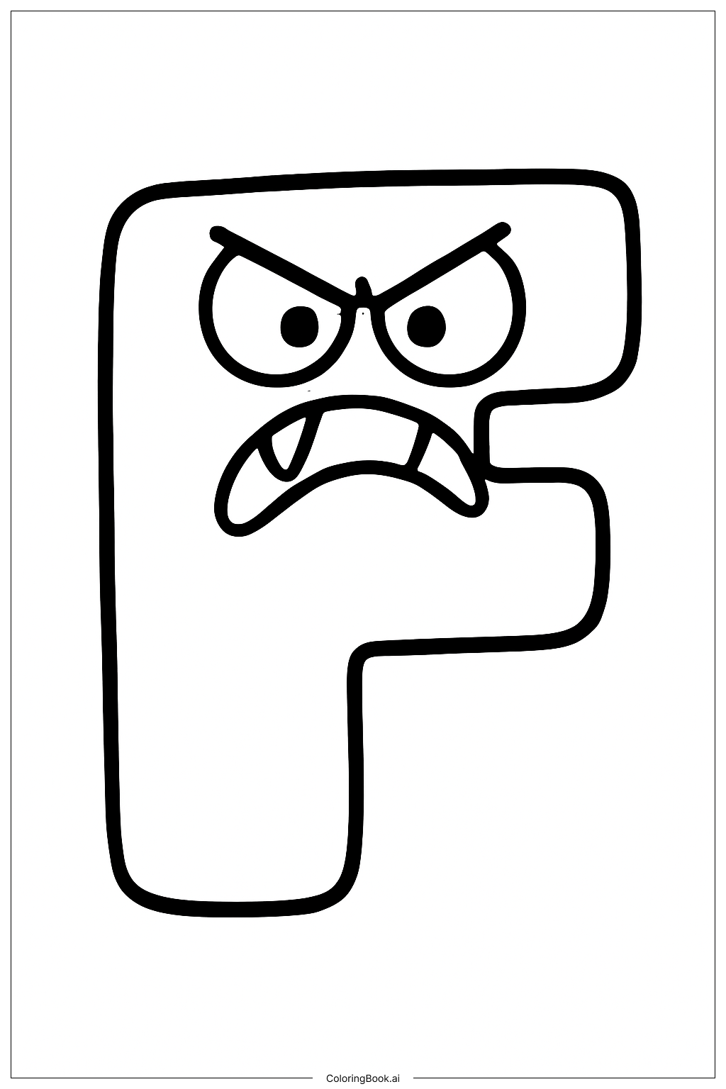 Alphabet Lore Letter F Looking Mean Coloring Page