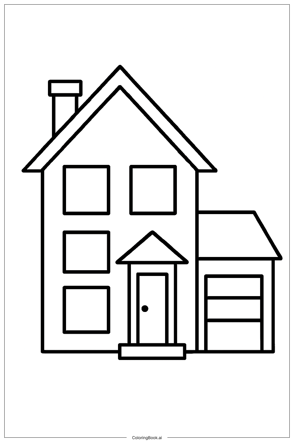 A Big House Coloring Page