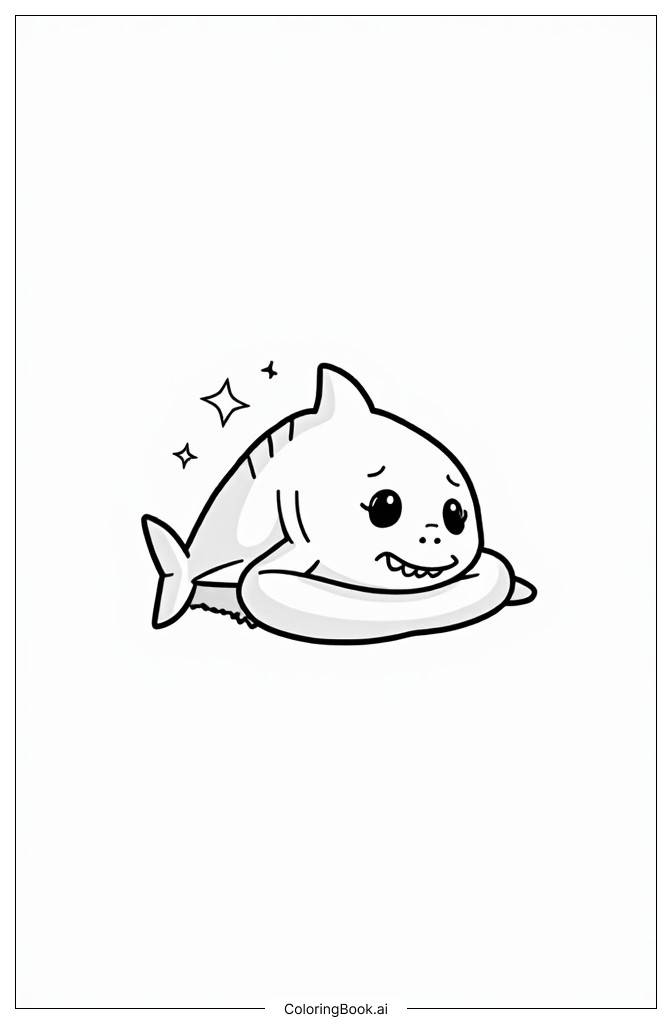  Baby Shark's Naptime Coloring Page 