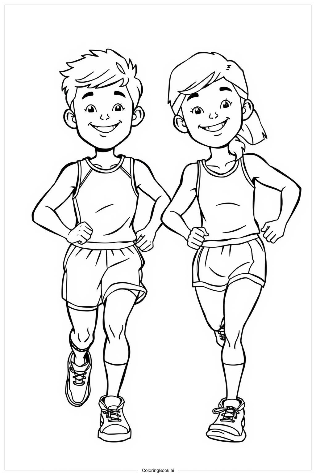  Special Olympics Athletes Competing Together Coloring Page 