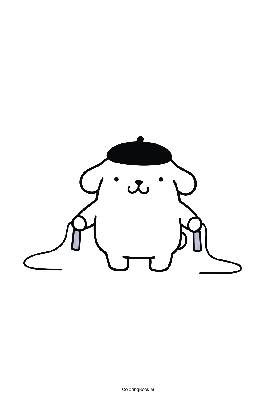 Trang tô màu Dây nhảy Pompompurin
