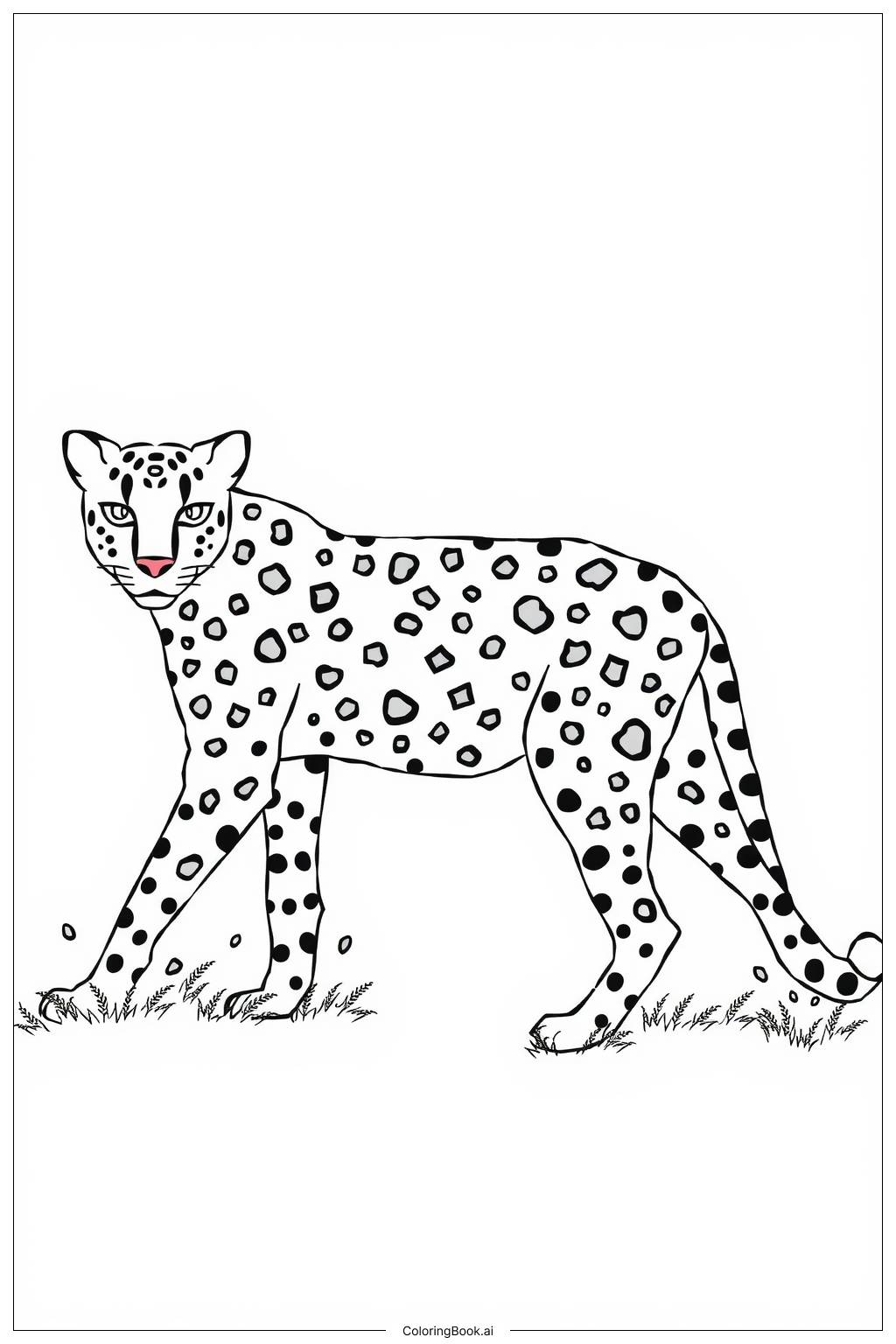  Gepard einfache Flecken-2 Ausmalseite 