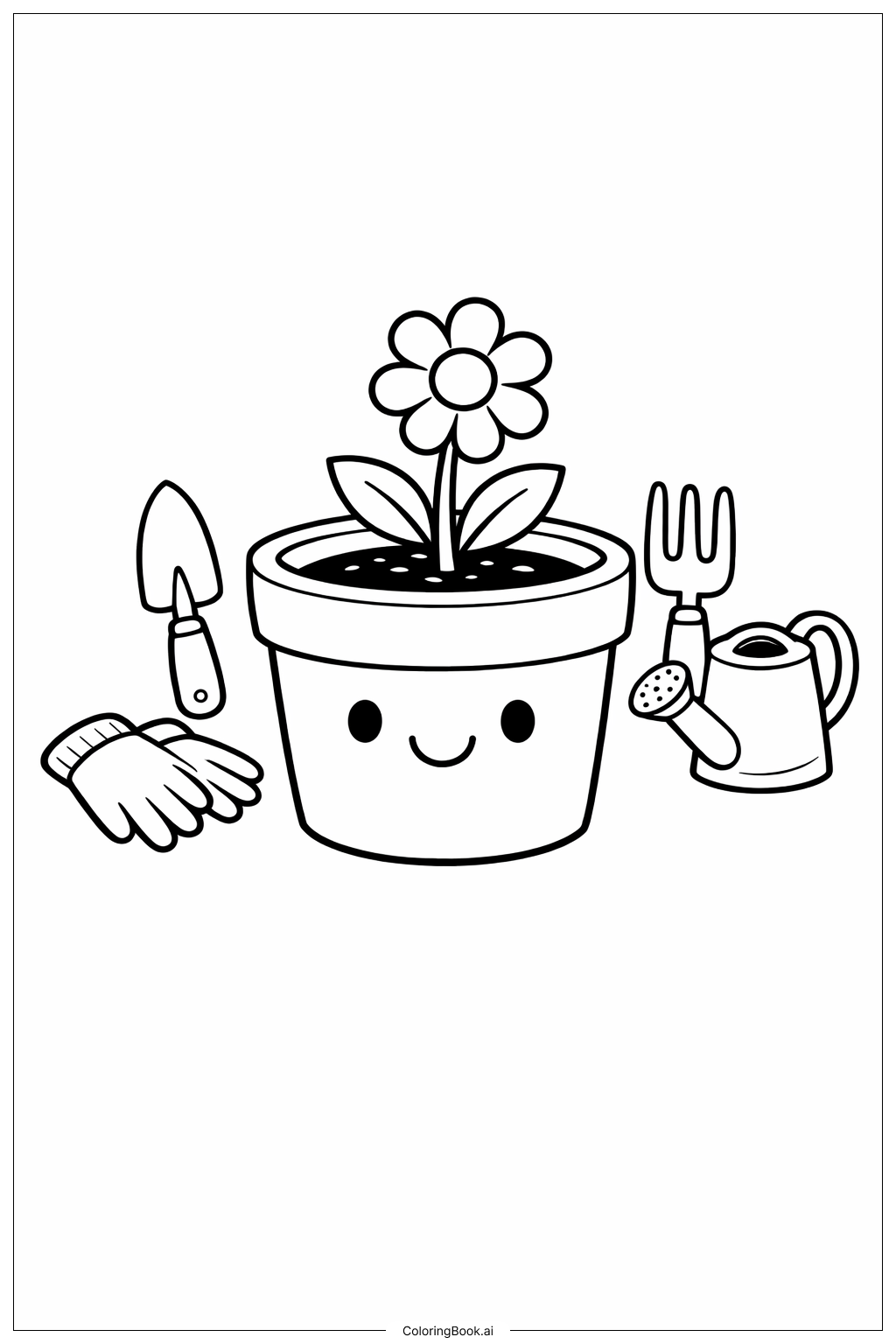 Trang tô màu Gương Mặt Trong Chậu Hoa