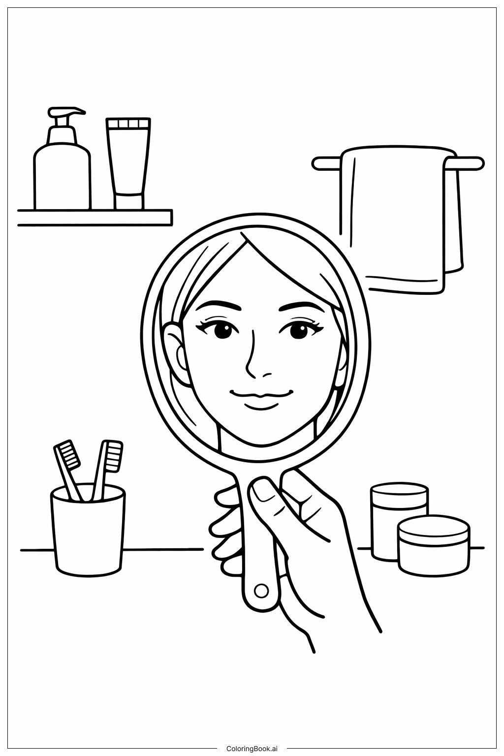  Face In Mirror Coloring Page 