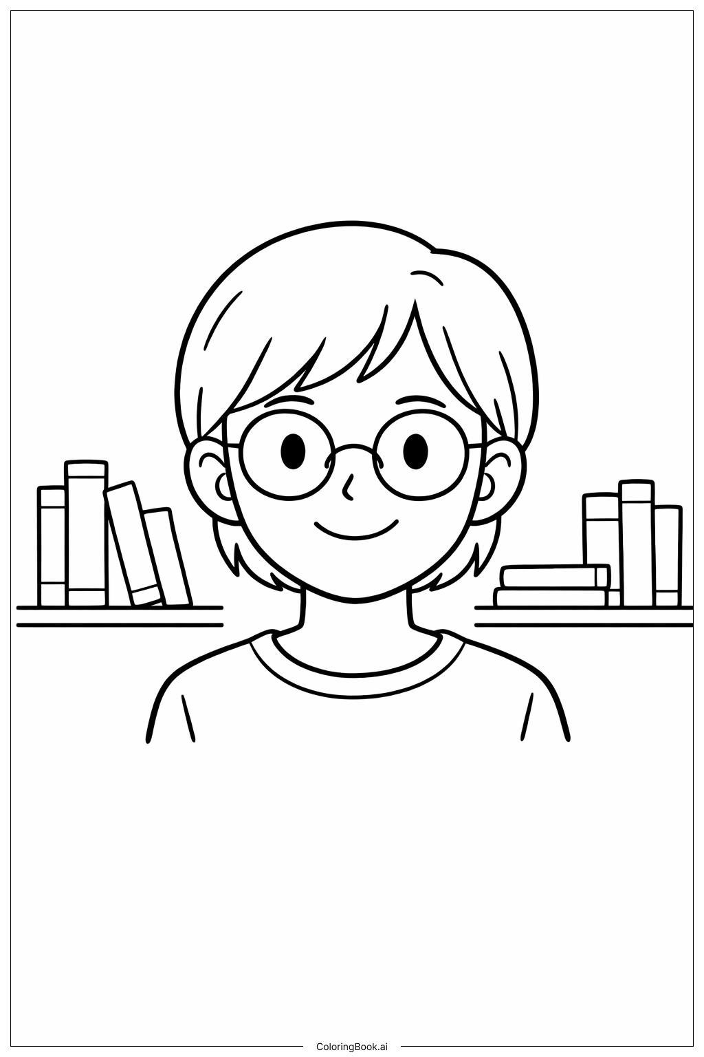  戴眼鏡的臉著色頁 