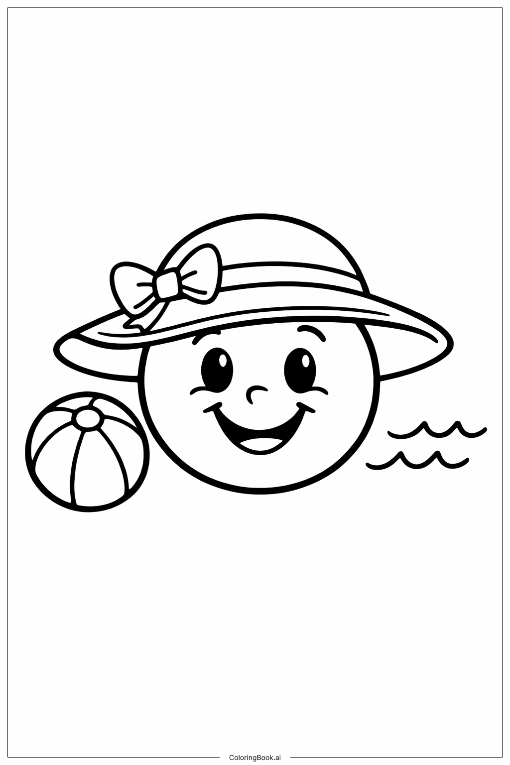  戴帽子的臉著色頁 