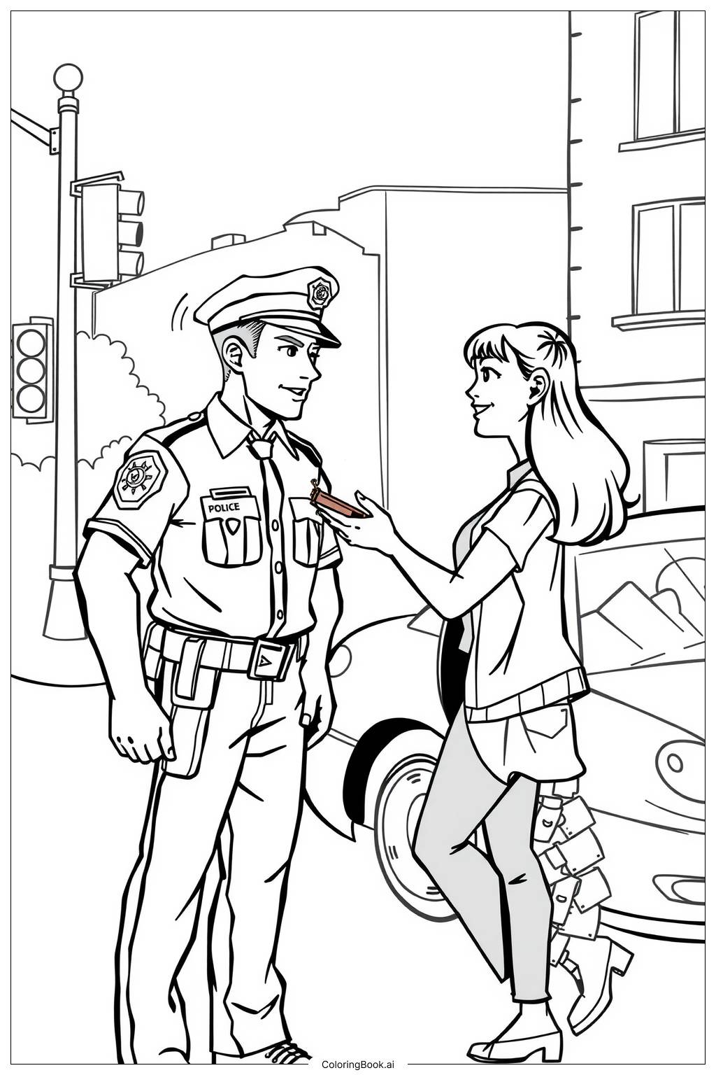  Police Response to an Emergency Call Coloring Page 