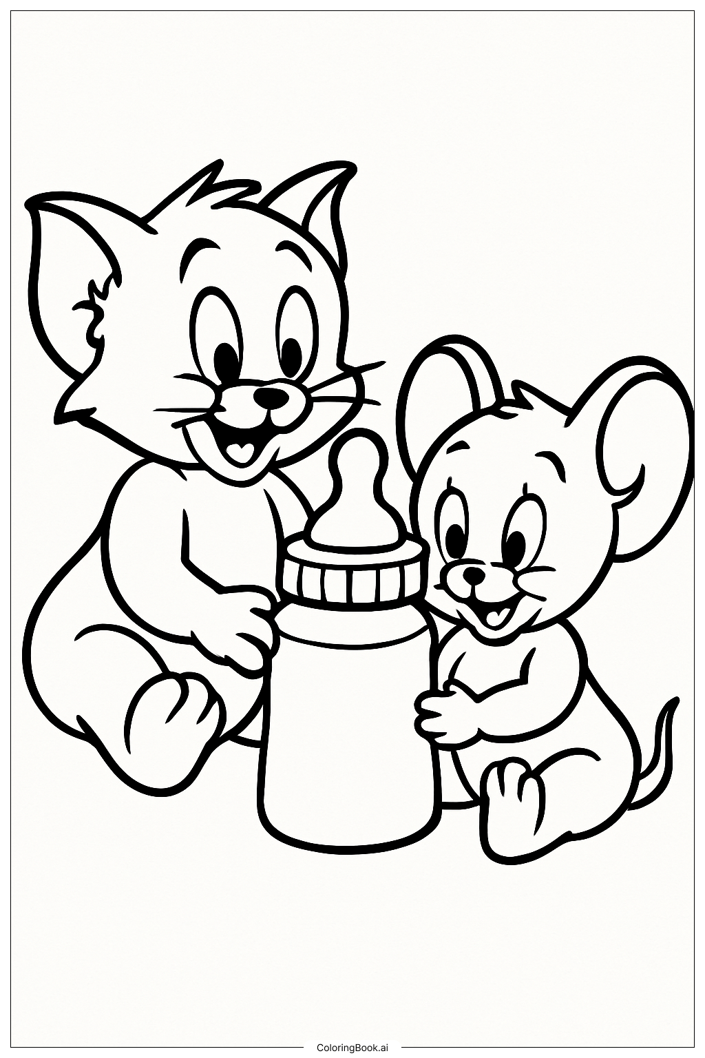 Page de coloriage Avec Une Bouteille de Lait 