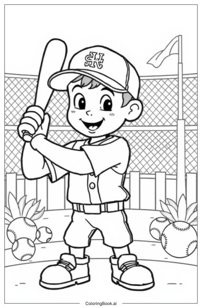  Page de coloriage joueur de baseball mlb2 