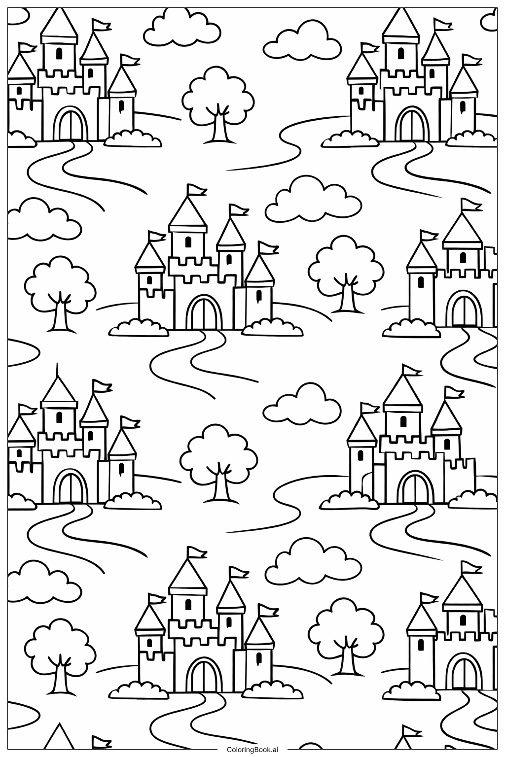  童话图案填色页 