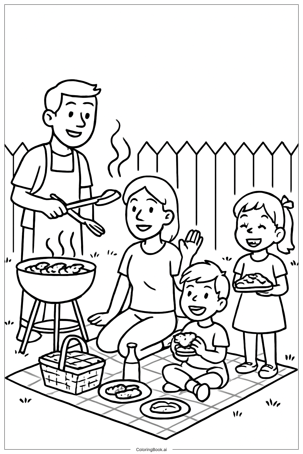 家族の裏庭バーベキュー