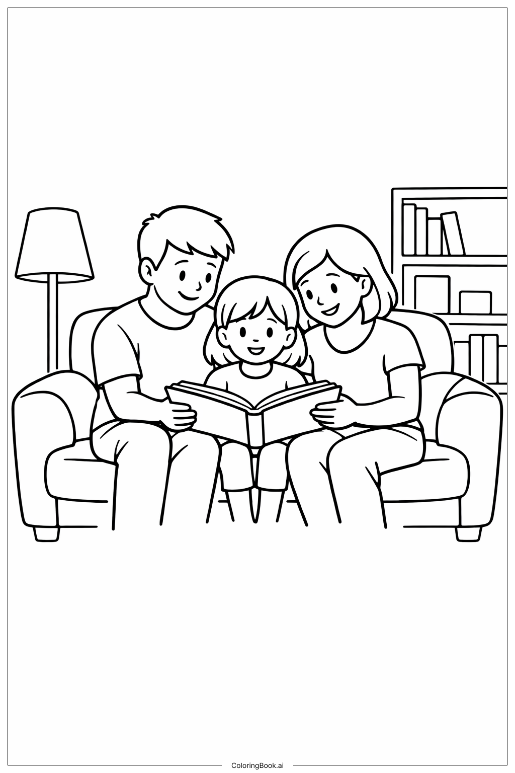  Page de coloriage Lecture en famille pour le Mois de l'Histoire des Noirs 