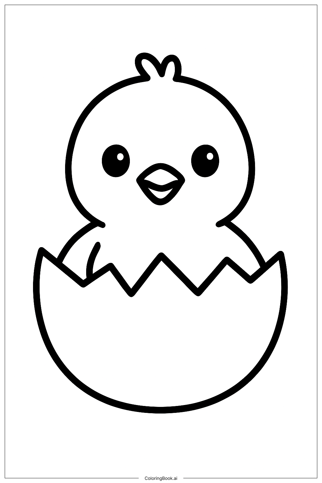  Page de coloriage Éclosion d'un poussin d'animaux de la ferme 