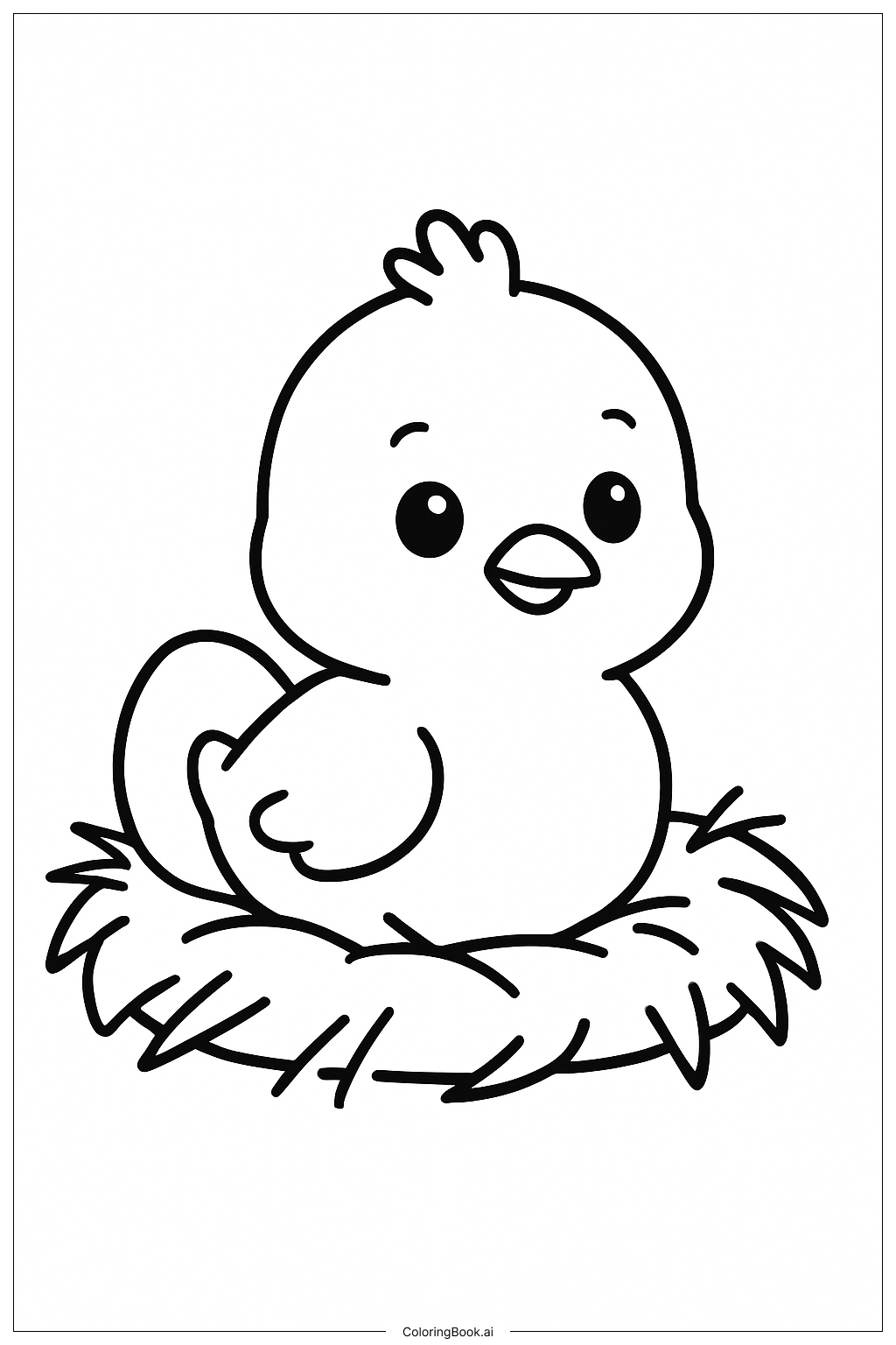 Poussin d'Animal de Ferme dans son Nid