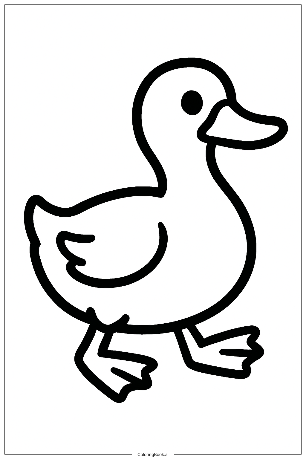  Page de coloriage Canard de la ferme qui se dandine 
