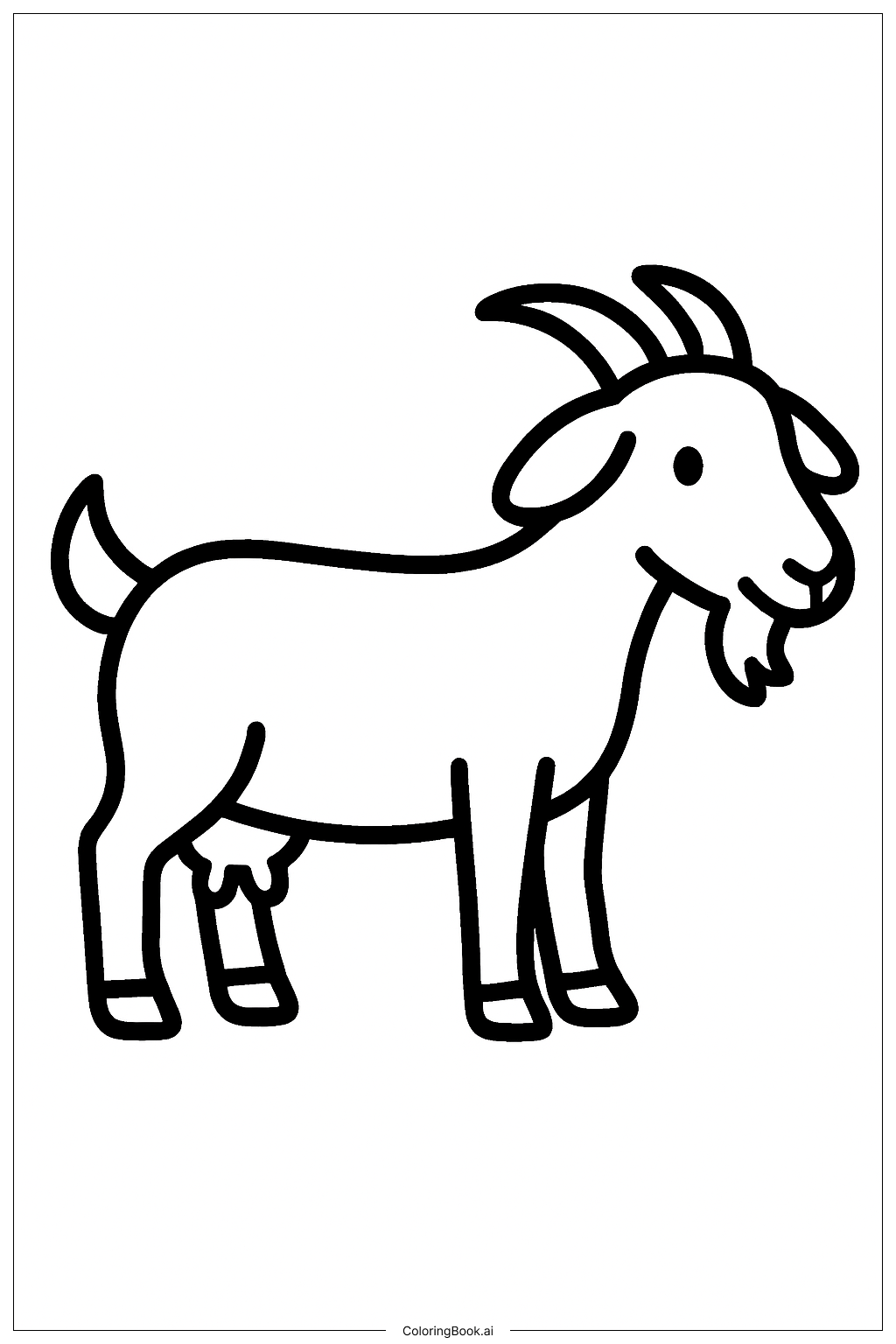  Page de coloriage Chèvre d'élevage debout 