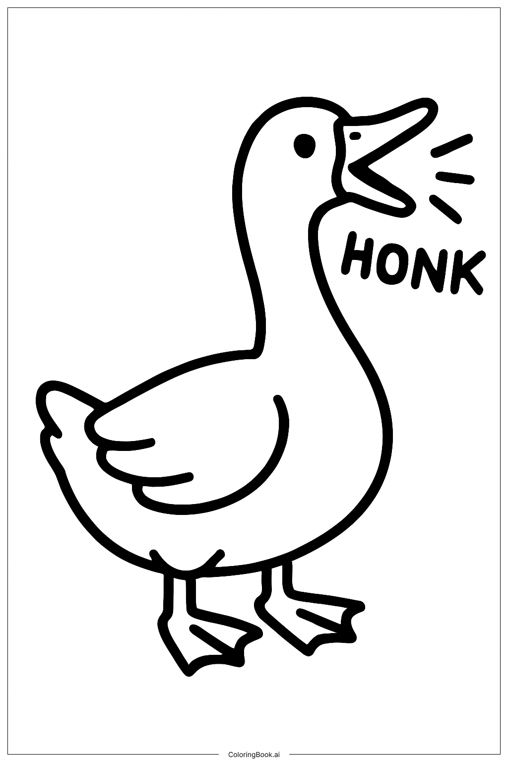  Page de coloriage Cancan de l'oie d'animaux de ferme 