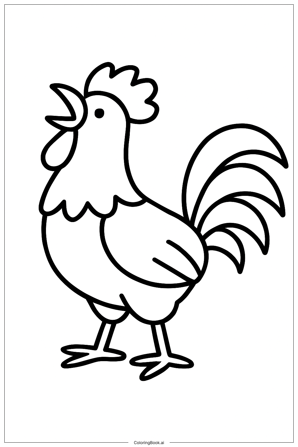  Page de coloriage Cocorico du Coq à la Ferme 
