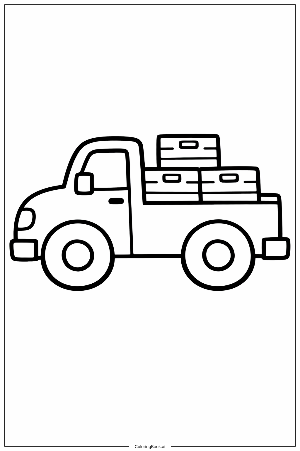  农场皮卡车填色页 