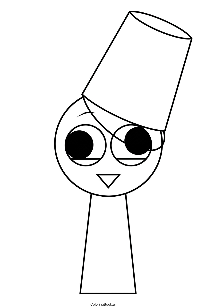 Page de coloriage Sprunki Le Bleu-Bonnet Malicieux