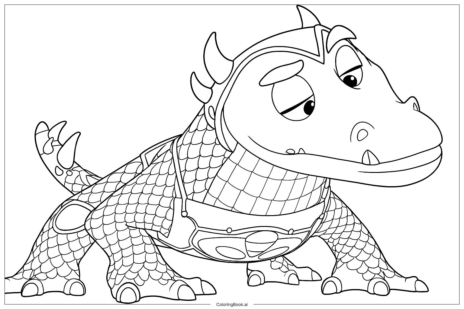 Página para colorir de Lagarto Poderoso