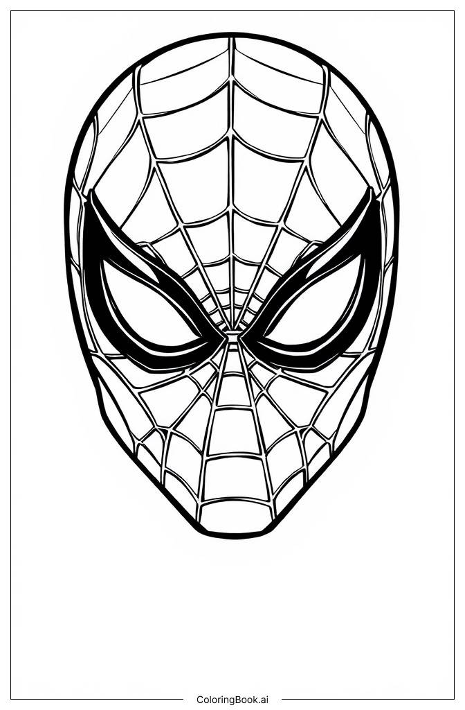  Spider-Man Mask Coloring Page 