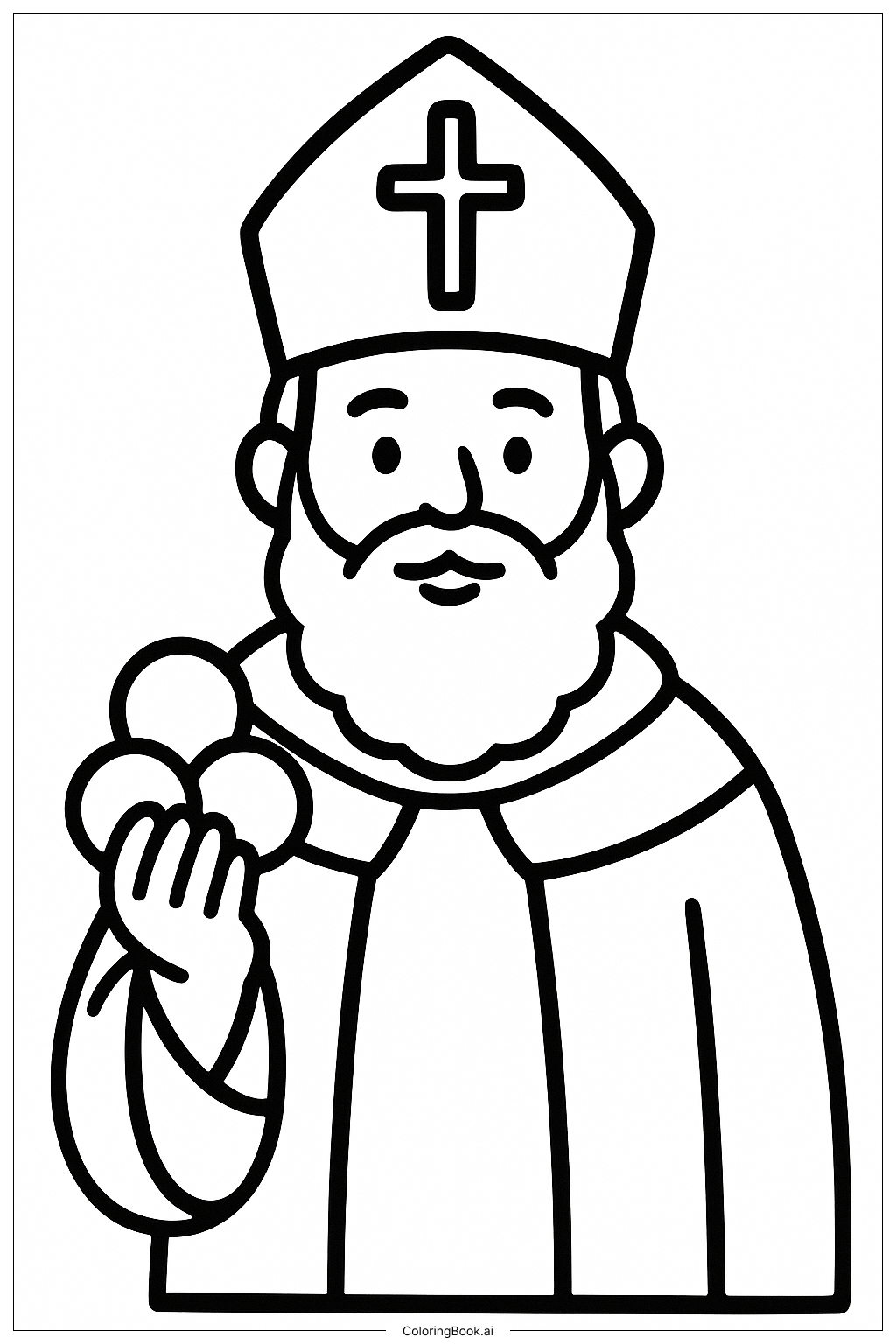 성 니콜라스와 세 개의 동전 색칠공부 페이지