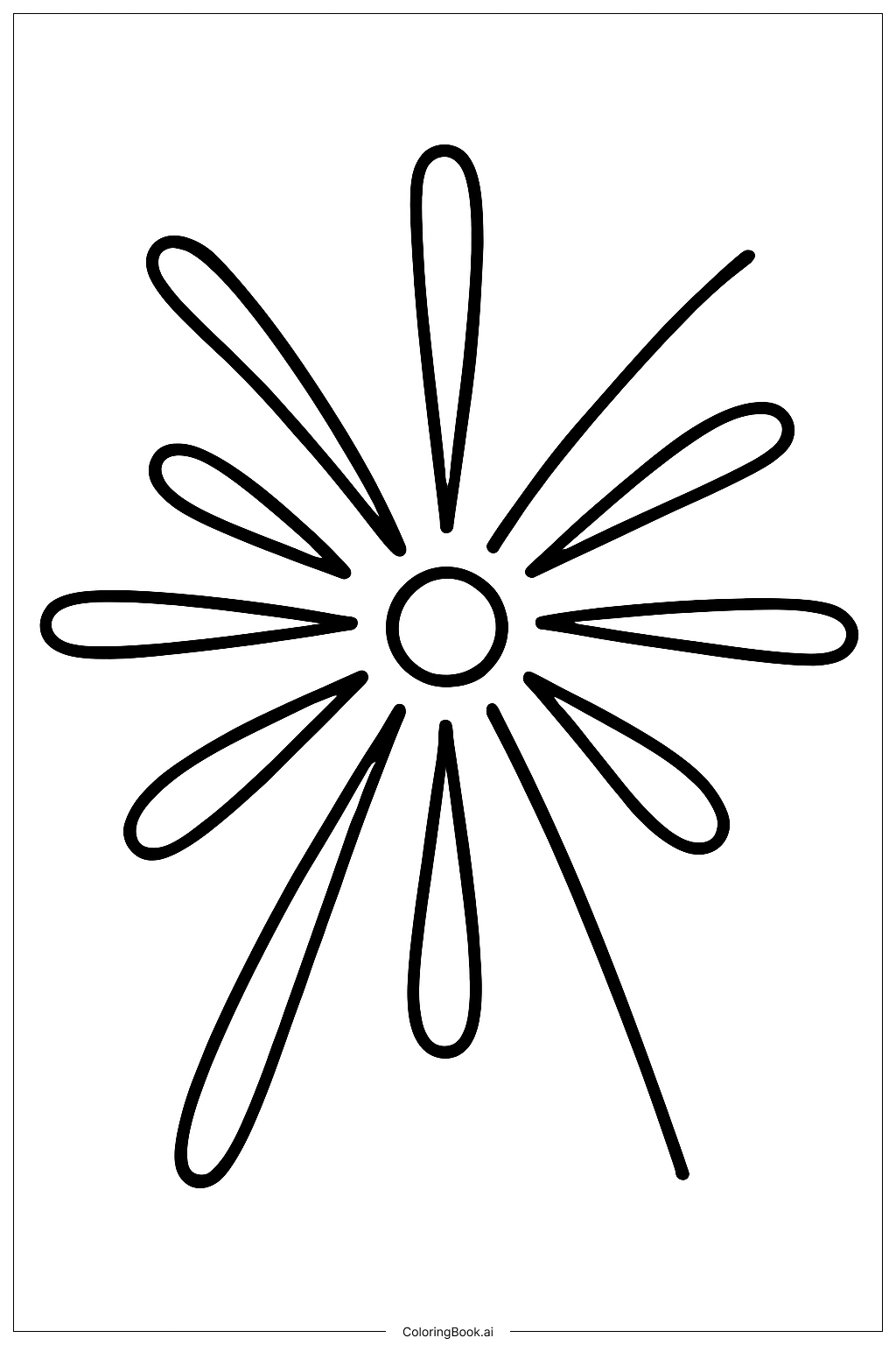 A Simple Firework Burst Coloring Page