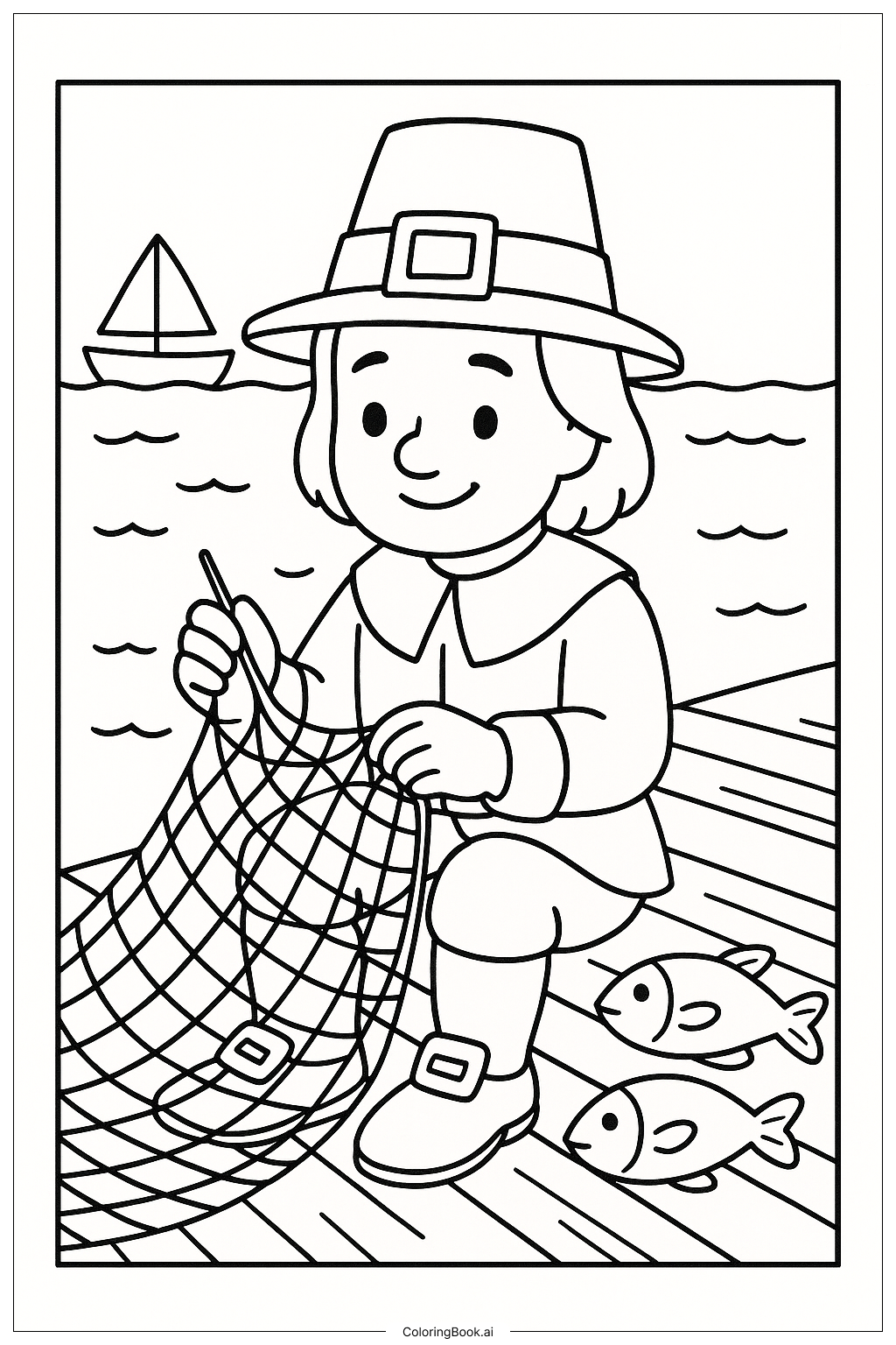 어부망을 고치는 순례자