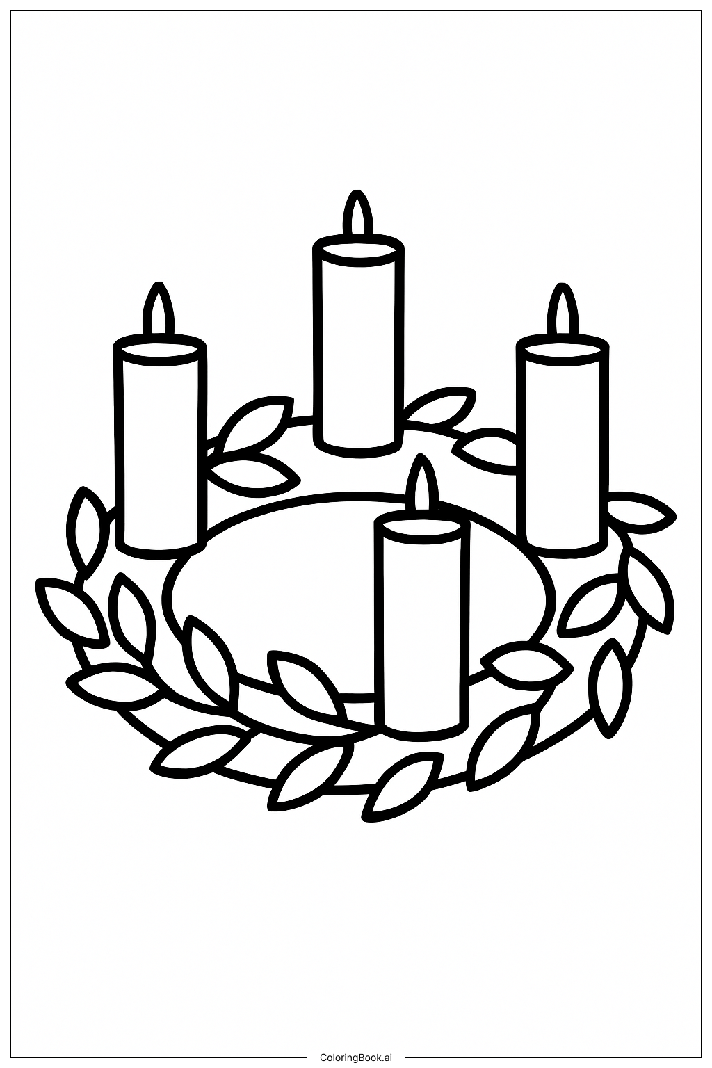  Basic Advent Wreath Outline Ausmalseite 