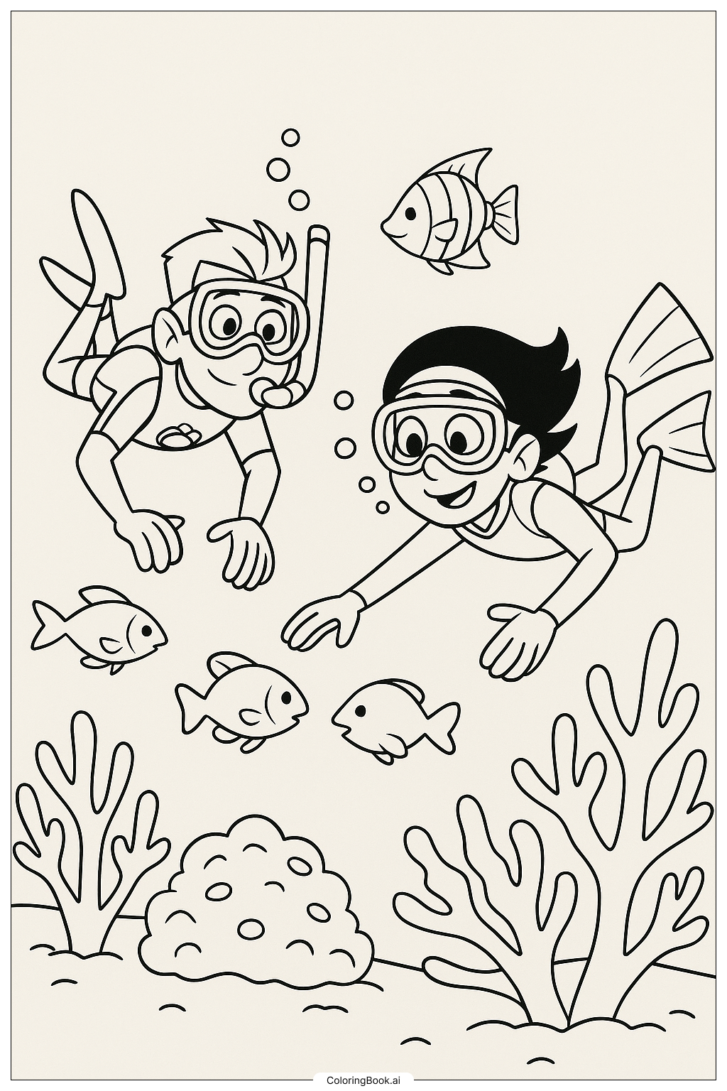 Trang tô màu Wild Kratts Khám Phá Rạn San Hô
