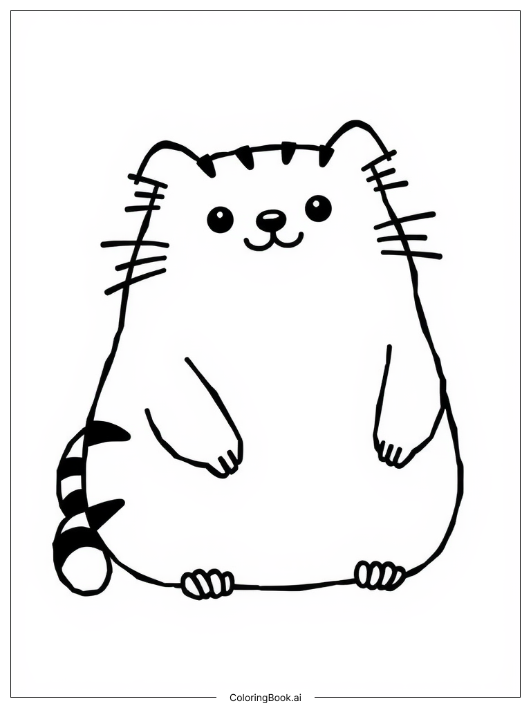 Pusheen Napping In Sunbeam Coloring Page 