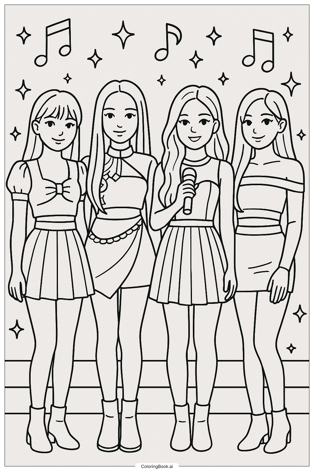  Blackpink In "Pink Venom" Music Video Coloring Page 