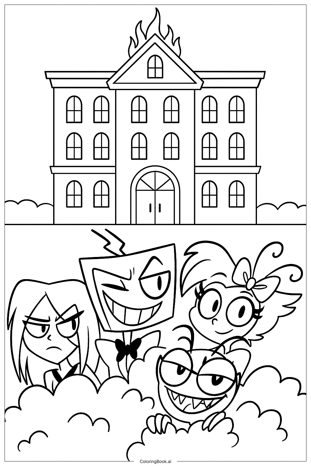 비즈가 해즈빈 호텔을 염탐해요 색칠공부 페이지