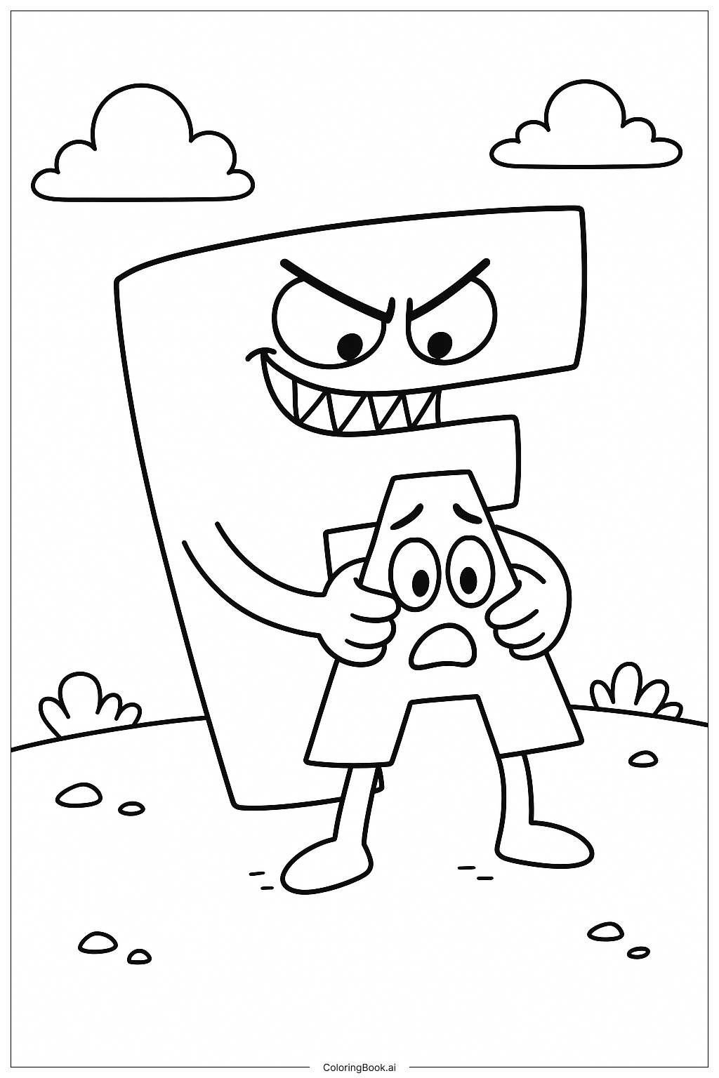 Alphabet Lore F Trapping A Letter Coloring Page