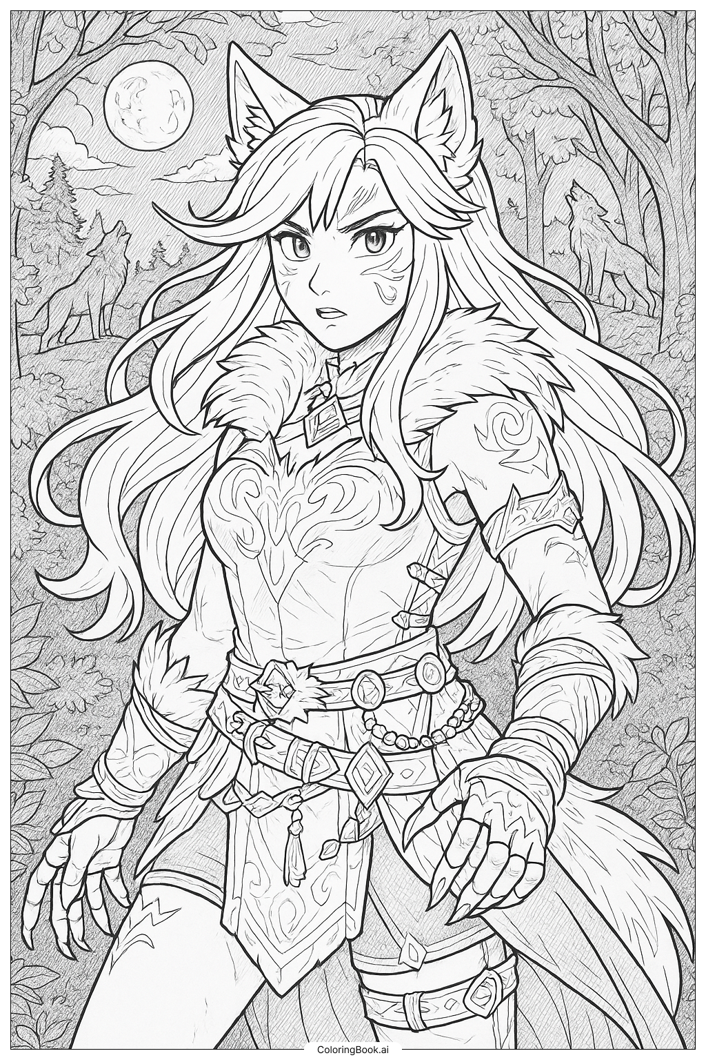  A Detailed Portrait Of Ultima Werewolf Aphmau Coloring Page 