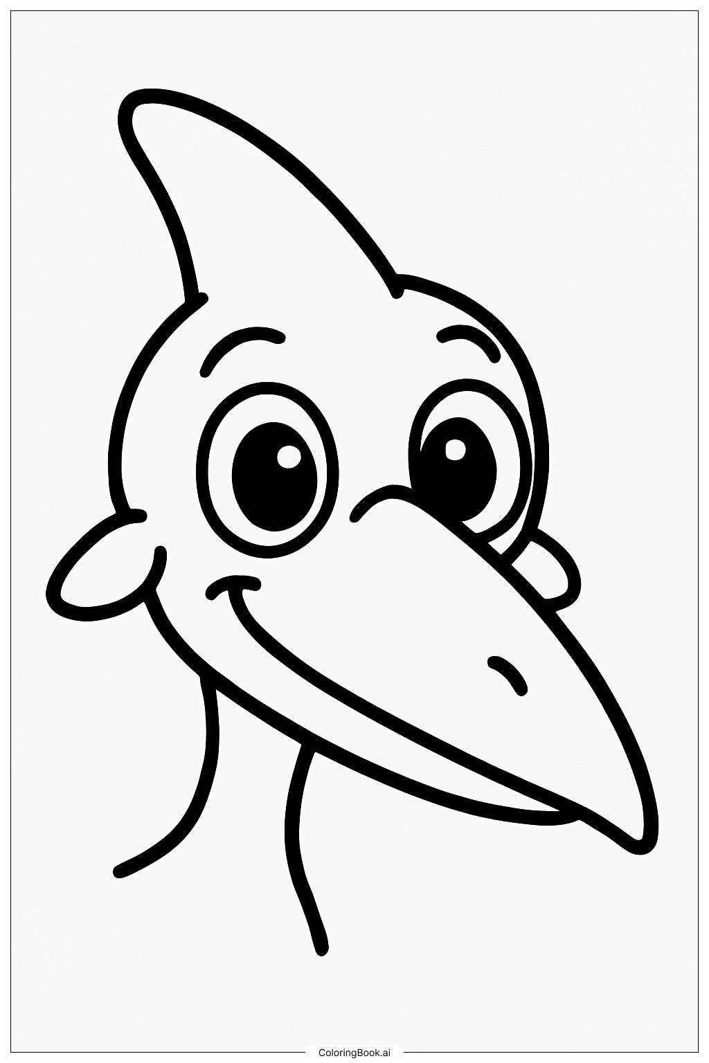  Página para colorir de Rosto de Quetzalcoatlus para Crianças 