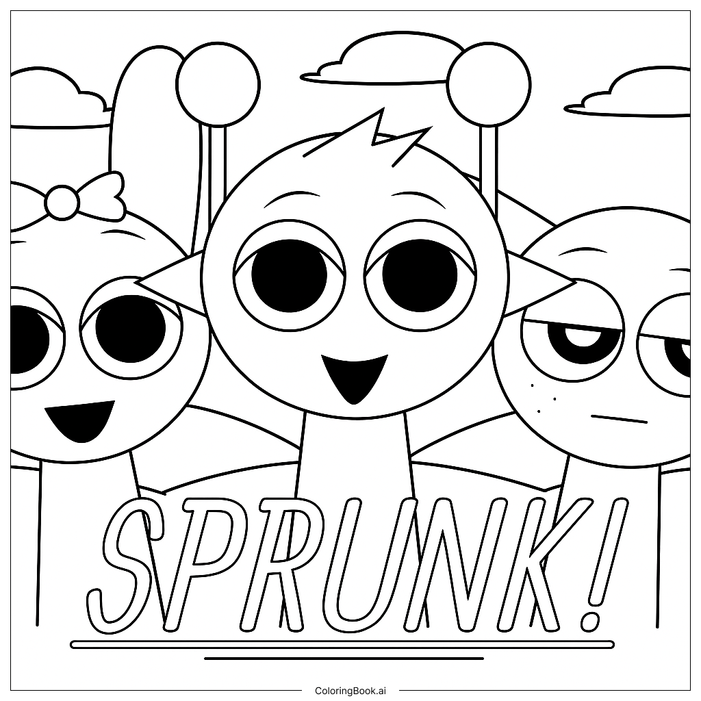  Pinki, Simon and Gray Coloring Page 