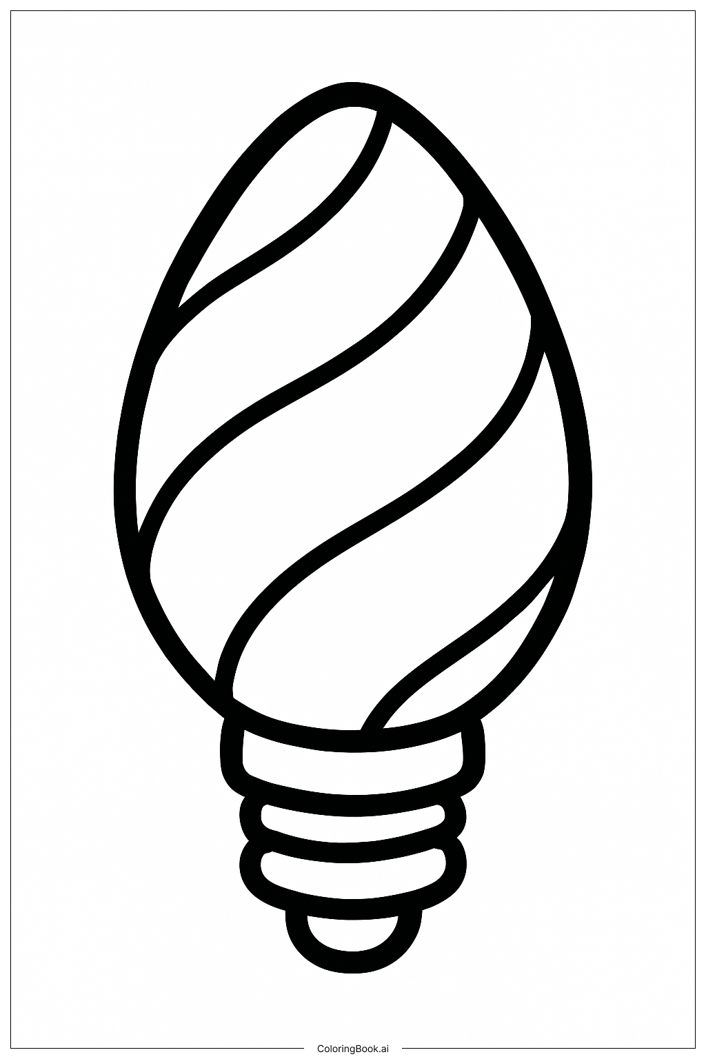  소용돌이 크리스마스 전구 디자인 색칠공부 페이지 
