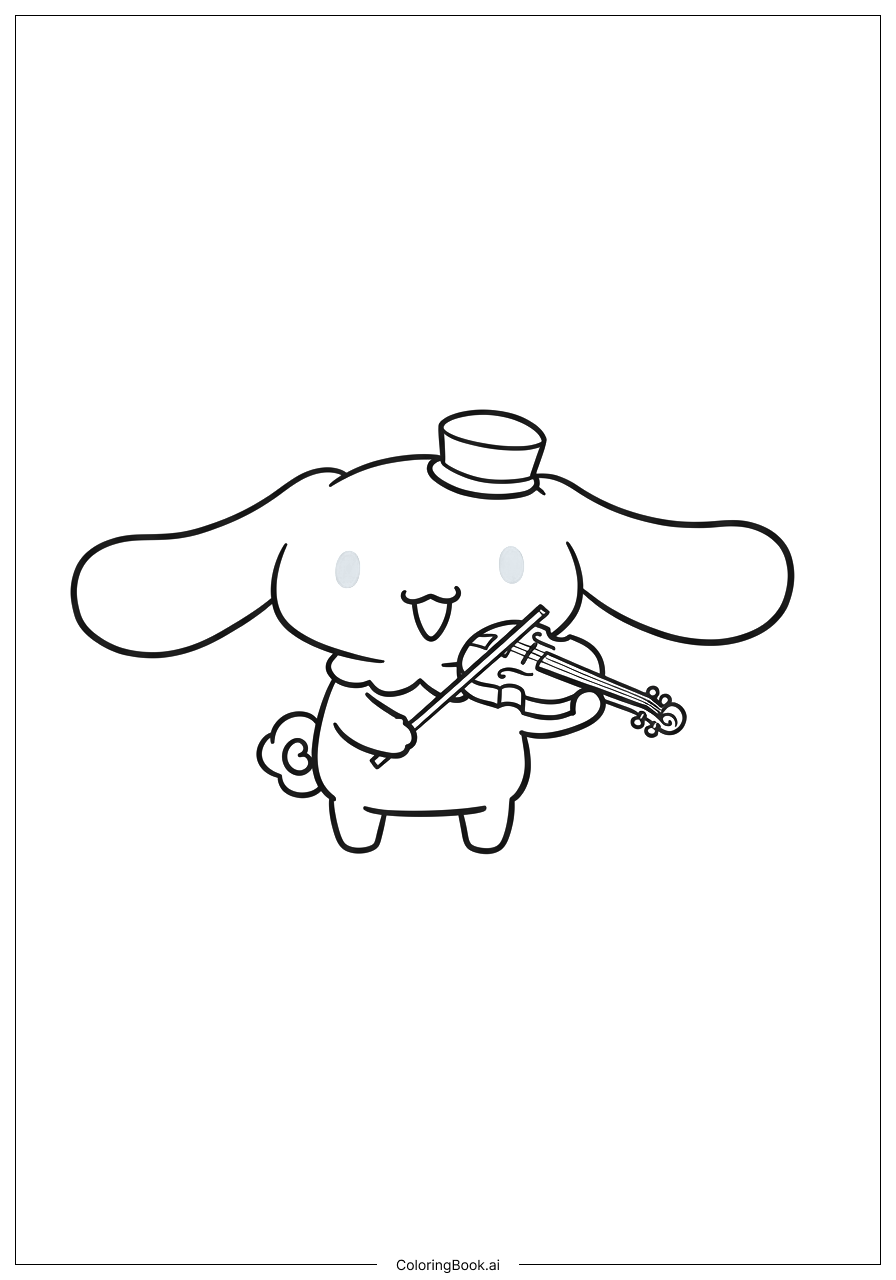  Cinnamoroll Geige spielend Ausmalseite 