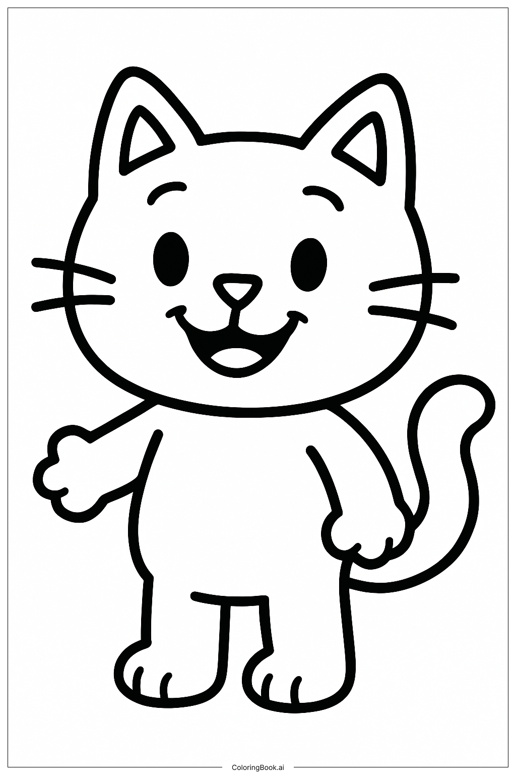 Gabby Cat Smiling Brightly Coloring Page 