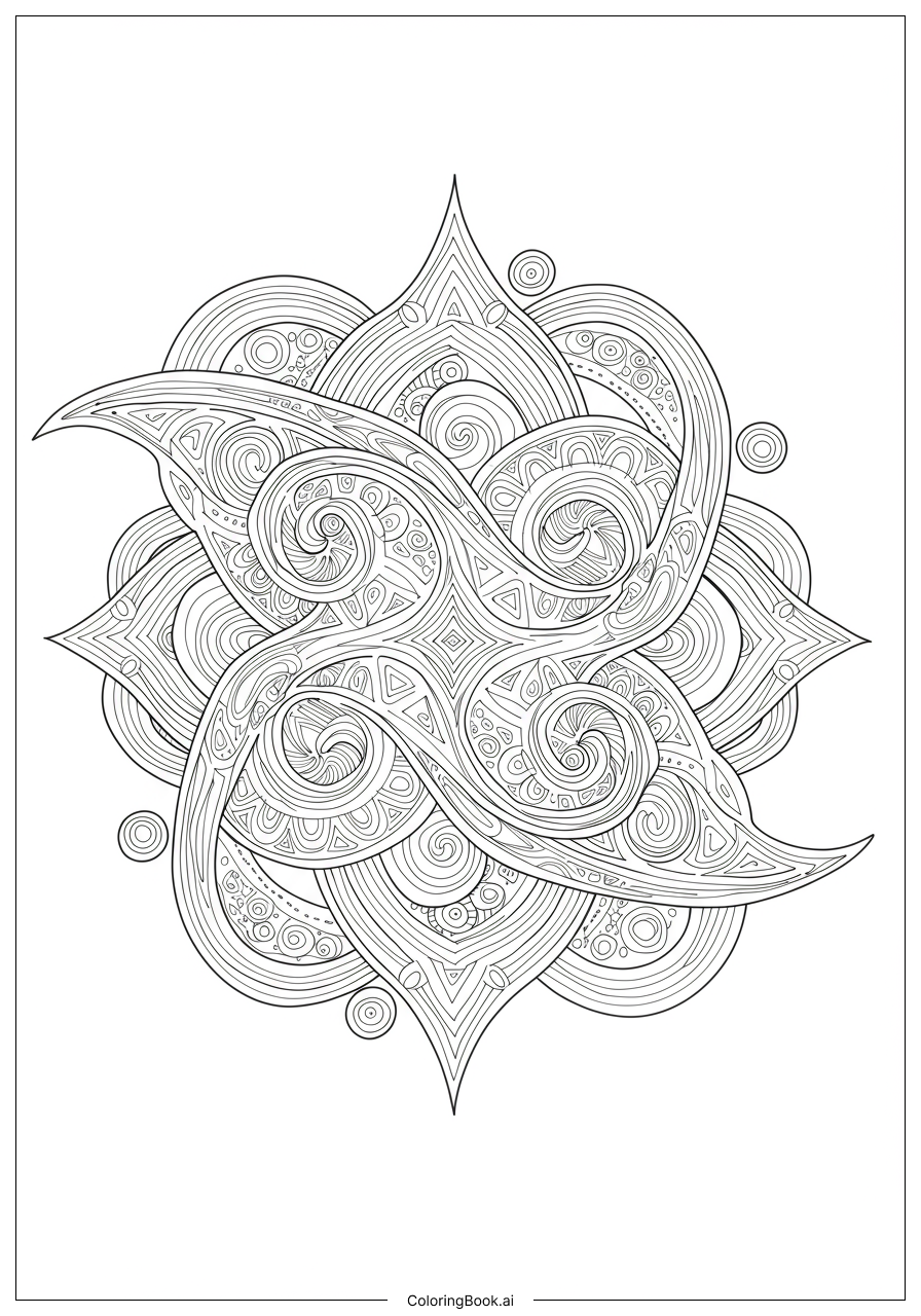 Abstract Mindfulness Art Therapy Pattern Ausmalseite